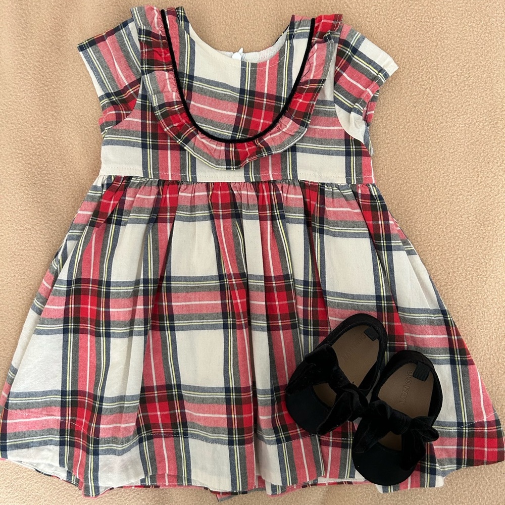 Pink Chicken Holiday Plaid Dress